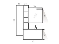 Bagno Compab, linea B-Go, modello BG13, misure