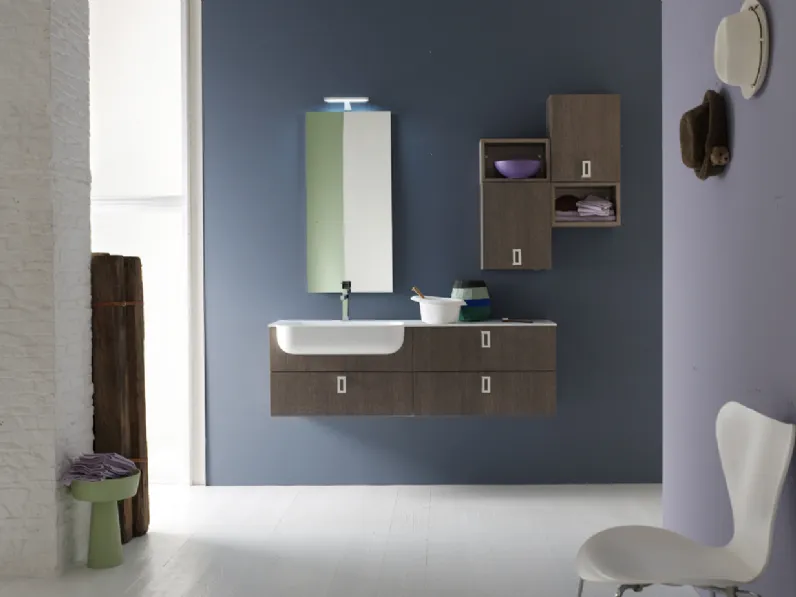 Bagno completo sospeso finitura Rovere Tranch 