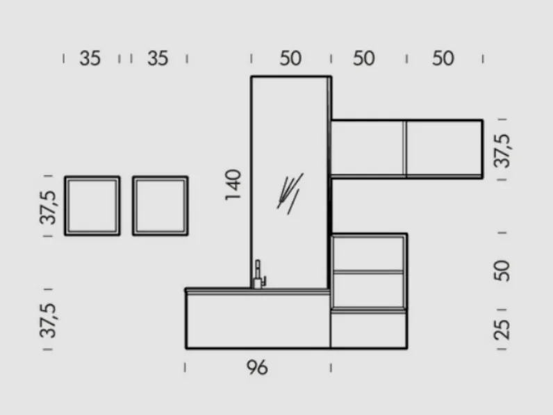 Bg55 Compab: mobile da bagno A PREZZI OUTLET