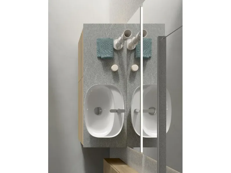 Mobile bagno in legno modello Bik 05 di Artigianale a prezzo Outlet
