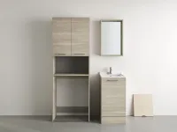 Composizione bagno 1 Arbi linea ho.me laundry.  La composizione  composta da una colonna porta lavatrice, una specchiera box e una combo. 