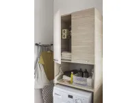 Composizione bagno 1 Arbi linea ho.me laundry.  La composizione  composta da una colonna porta lavatrice, una specchiera box e una combo. 