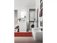 Composizione bagno 6 Arbi linea Ho.Me Laundry. La composizione comprende: combo, specchiera box, faretto win e colonna porta. Finitura bianco opaco.