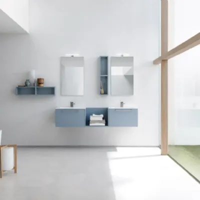 Arredamento bagno: mobile Compab Lavabo doppio con porta asciugamano in Offerta Outlet