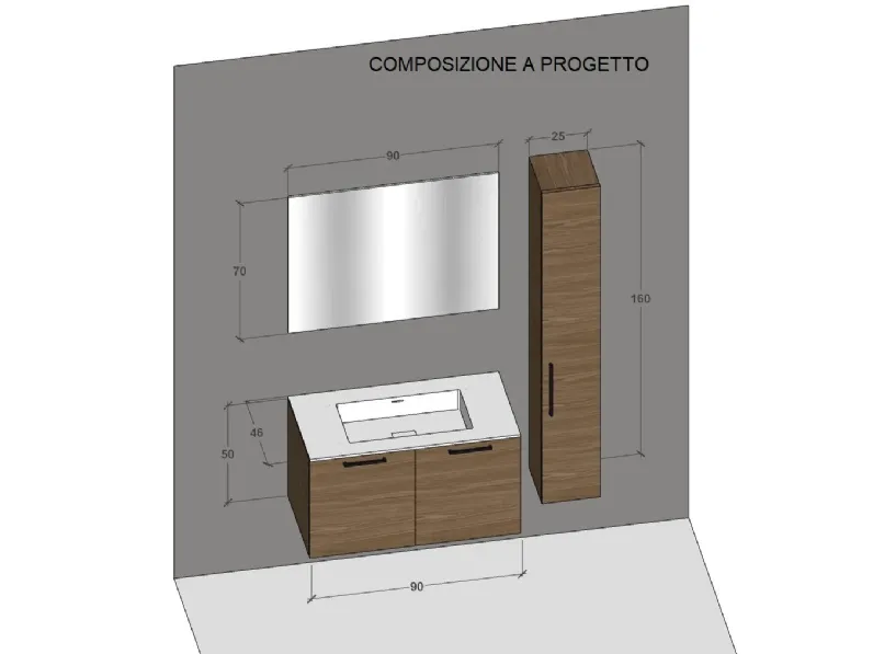 Arredamento bagno: mobile Baxar M system a prezzo scontato