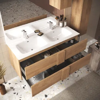 Mobile arredo bagno A terra Md work Bagno doppio lavabo come foto  con sconto