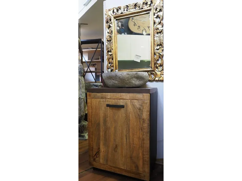 Mobile arredo bagno A terra Outlet etnico Mobile bagno newport legno india in offerta  in svendita