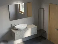 Mobile bagno Artigianale Bagno sospeso con cassetto e specchiera  IN OFFERTA OUTLET
