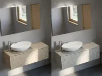 Mobile bagno Artigianale Bagno sospeso con cassetto e specchiera  IN OFFERTA OUTLET