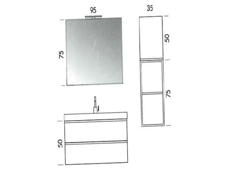 Mobile arredo bagno Sospeso Compab B-go scontati