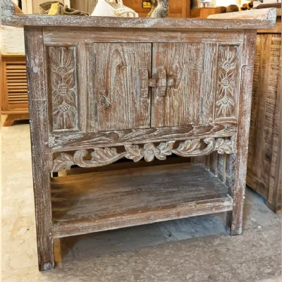 Mobile bagno A terra Mobile consolle bagno teak decapato Outlet etnico scontato - 33%