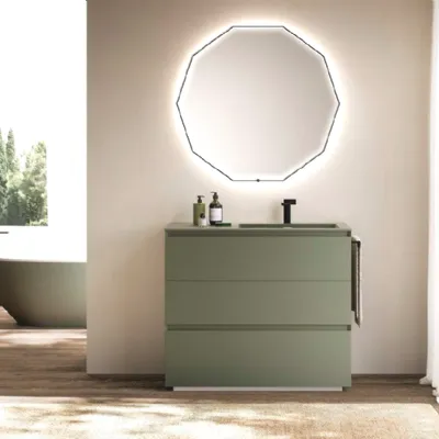 Mobile bagno in laccato opaco modello Sintesi m3system tekcolormatt 105 di Baxar a prezzo Outlet