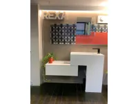 Mobile bagno A terra Unico lavabo corian + cassettiera sospesa Rexa a prezzo scontato