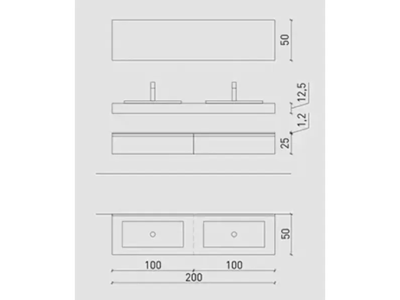 Mobile bagno Archeda Composizione gola 10 in OFFERTA OUTLET 