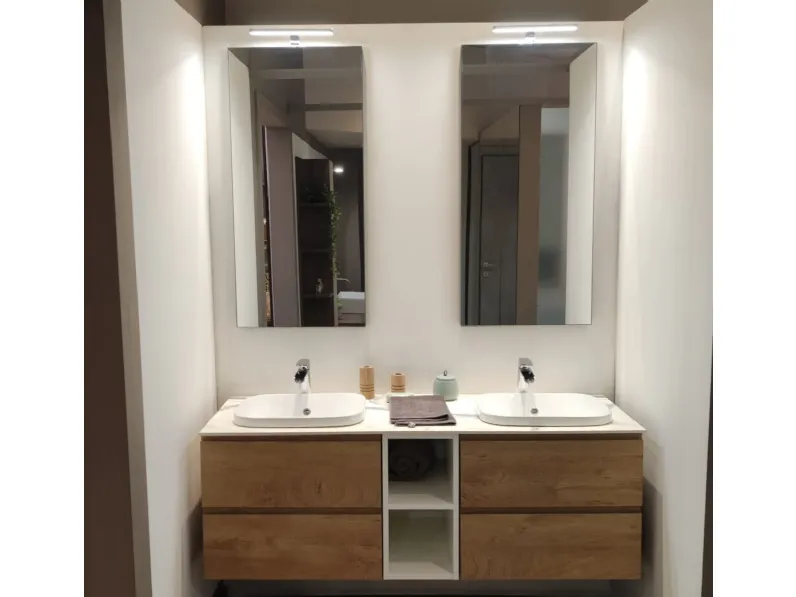 Mobile arredo bagno Sospeso Compab Bagno f4 bi-go da esposizione a prezzi scontati