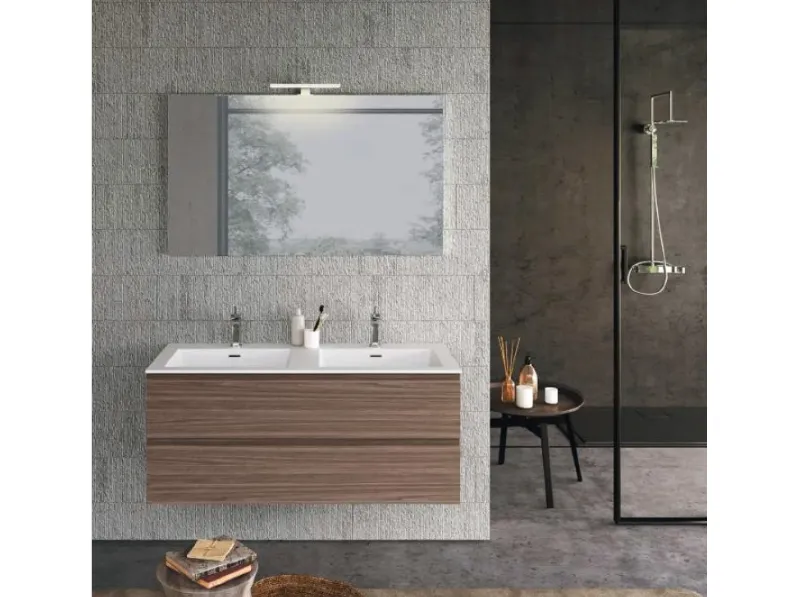 Mobile bagno moderno 2lavabi syntesi 120  di Baxar in OFFERTA OUTLET - 30%