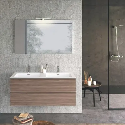 Mobile bagno moderno 2lavabi syntesi 120  di Baxar in OFFERTA OUTLET - 30%