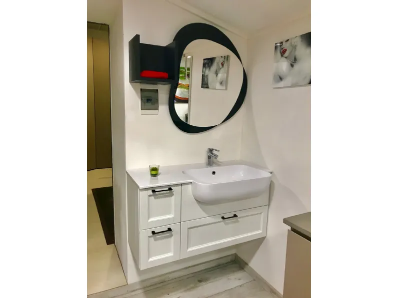 Mobile bagno Compab Diamante in legno di abete laccato bianco IN OFFERTA OUTLET