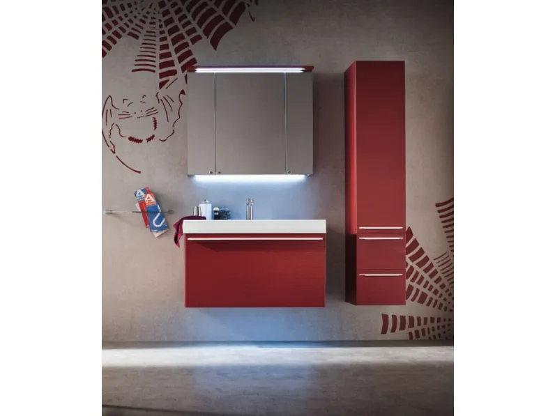 Mobile bagno Compab moderno sospeso con specchiera contenitore a prezzo scontato 35%
