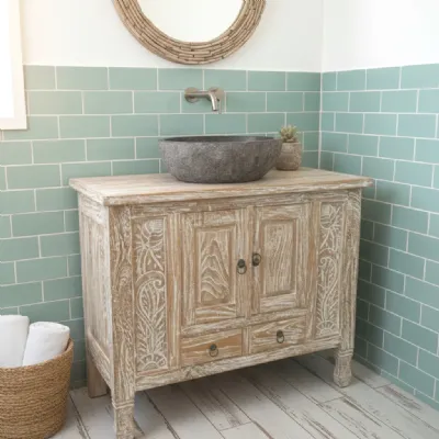 Mobile bagno A terra Mobile credenza bagno teak Outlet etnico a prezzi convenienti