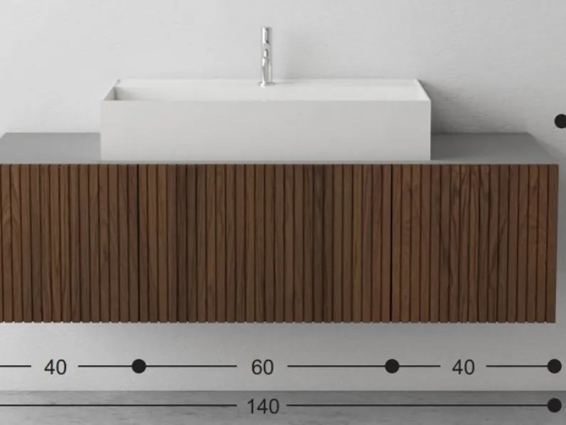 Mobile bagno Door strips teak Moab 80 SCONTATO a PREZZI OUTLET