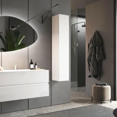 Mobile bagno moderno Bagno doppio lavabo completo di colonna di Md work in OFFERTA OUTLET - 40%