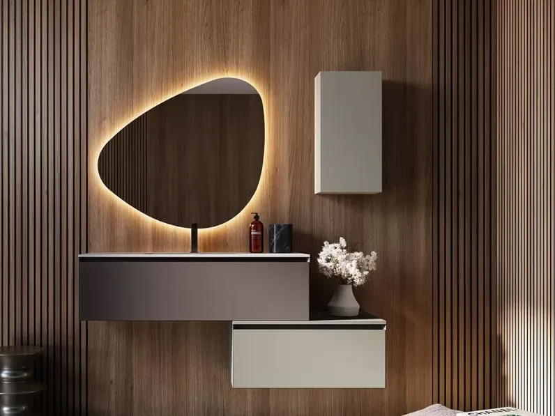 Mobile per il bagno Artigianale Bagno con base sospesa e specchiera in offerta