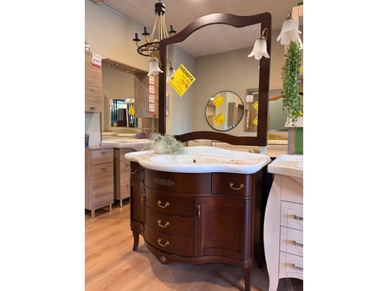 Mobile arredo bagno A terra Artigianale Mobile bagno artigianale finitura noce scontati