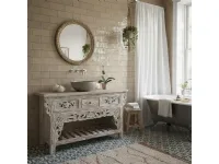 Mobile per la sala da bagno Outlet etnico Consolle bagno teak decapata 120 in Offerta Outlet