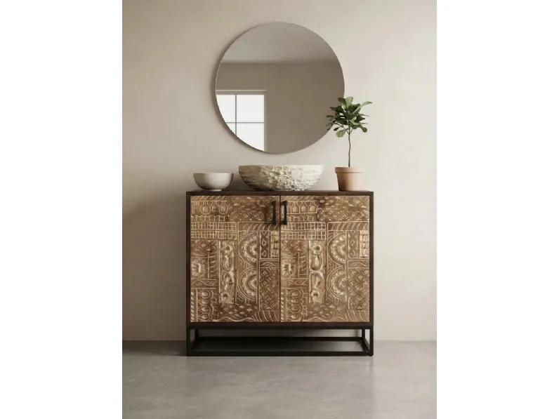 Arredamento bagno: mobile Outlet etnico Credenza nancy 2 ante a prezzo Outlet