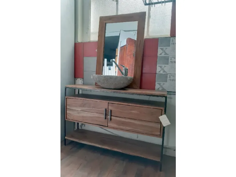 Mobile bagno Outlet etnico Mobile bagno radice teak minimale industriale in offerta  IN OFFERTA OUTLET