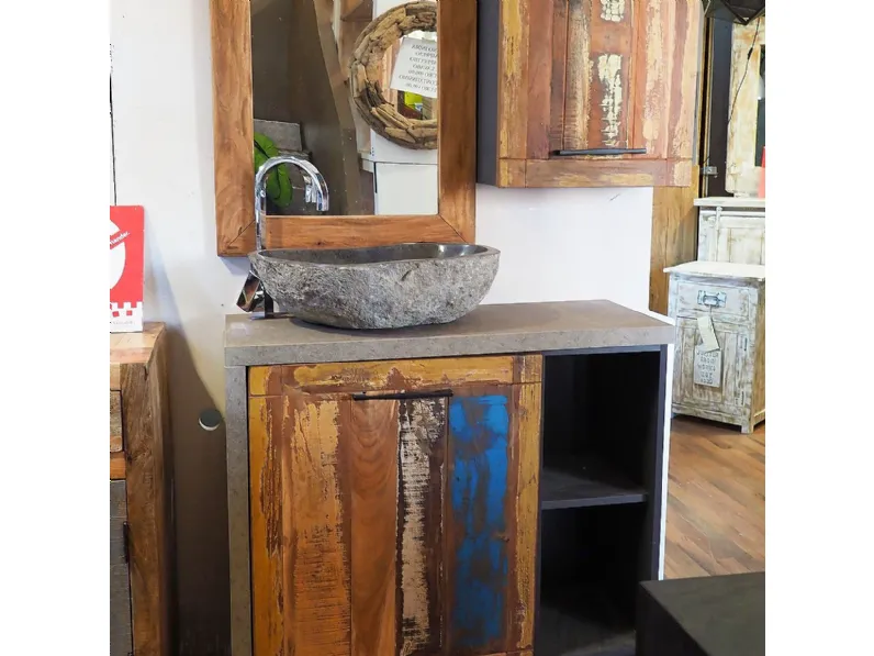 Mobile bagno Outlet etnico Mobile bagno vintage recicle industrial   con un ribasso imperdibile