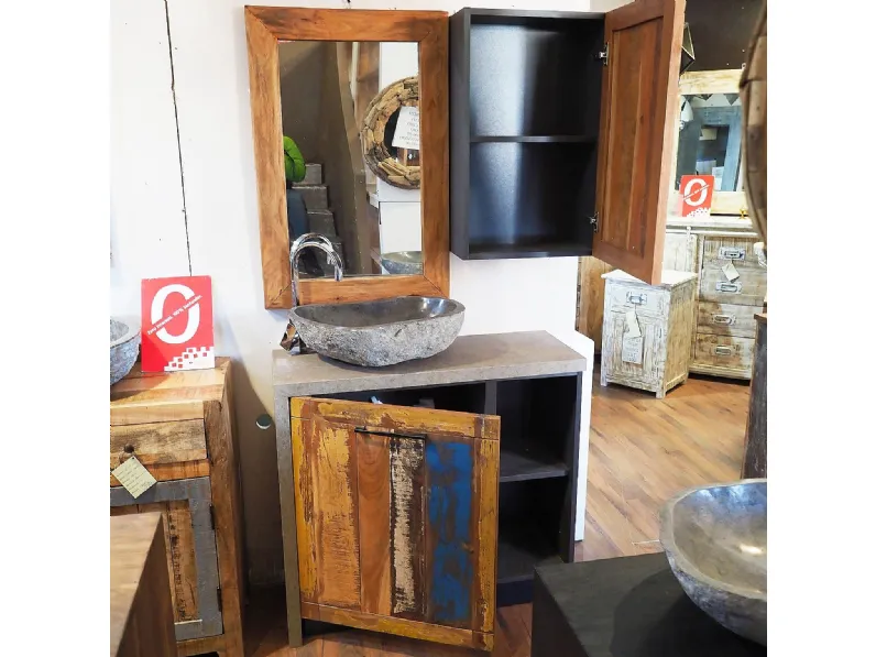 Mobile bagno Outlet etnico Mobile bagno vintage recicle industrial   con un ribasso imperdibile