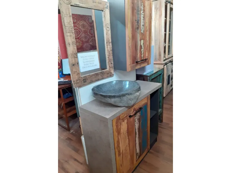 Mobile bagno Outlet etnico Mobile bagno vintage recicle industrial   con un ribasso imperdibile