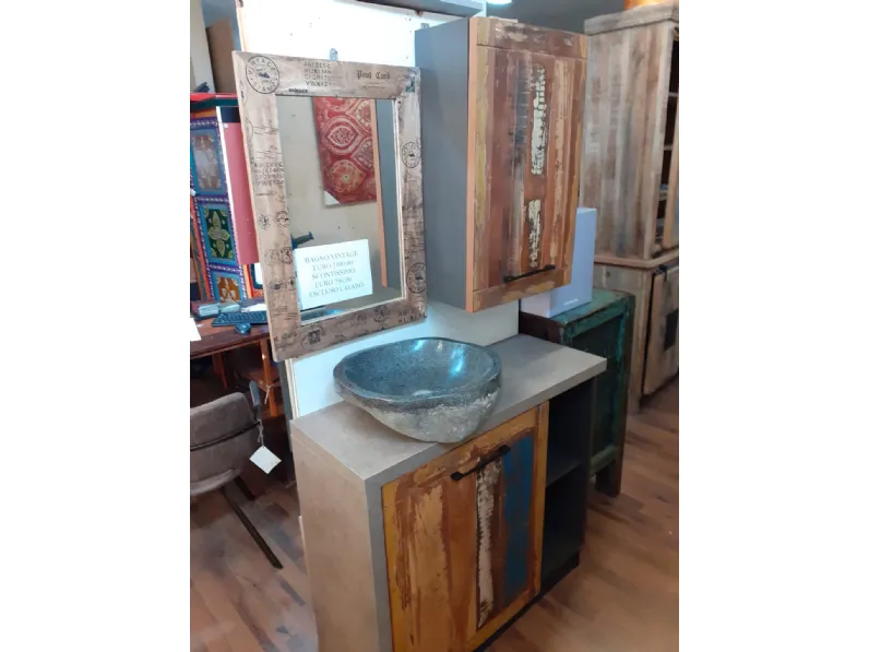 Mobile bagno Outlet etnico Mobile bagno vintage recicle industrial   con un ribasso imperdibile
