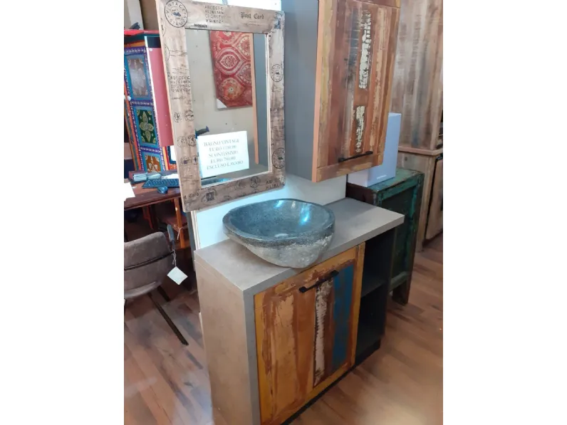 Mobile bagno Outlet etnico Mobile bagno vintage recicle industrial   con un ribasso imperdibile