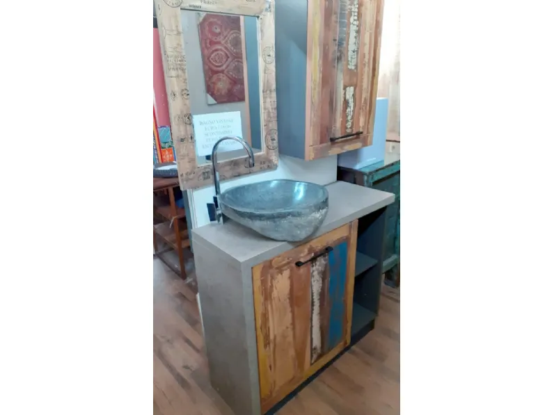 Mobile bagno Outlet etnico Mobile bagno vintage recicle industrial   con un ribasso imperdibile