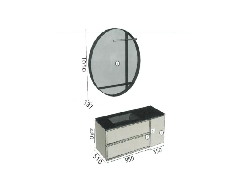 Mobile bagno Des evolution Cerasa SCONTATO a PREZZI OUTLET