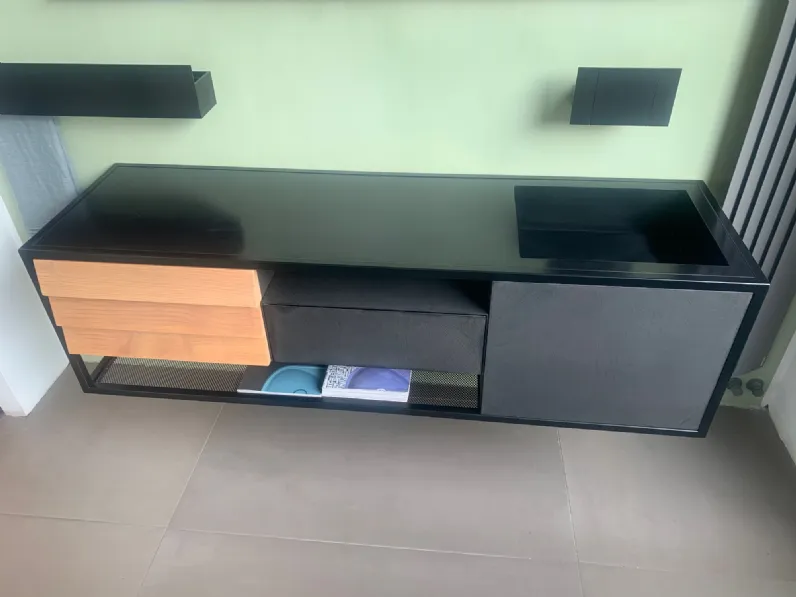 Mobile bagno Sospeso Moab80 mobile sospeso t25 legno cedro e cemento nero Moab 80 a prezzo scontato