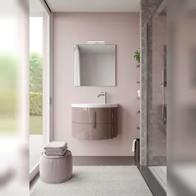 Mobile bagno in laccato lucido modello Moon #5 di Ideagroup in Offerta Outlet
