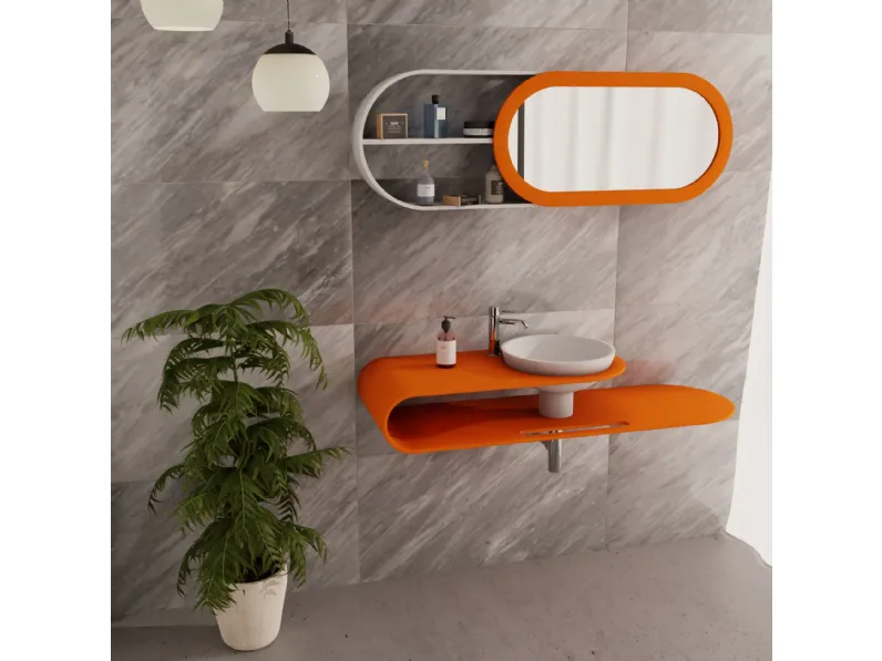 Mobile bagno sospeso Saturno orange di Mya design SCONTATO - 30%