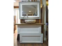 mobile bagno vintage chic doppio modulo white e piano rovere corda in offerta outlet 