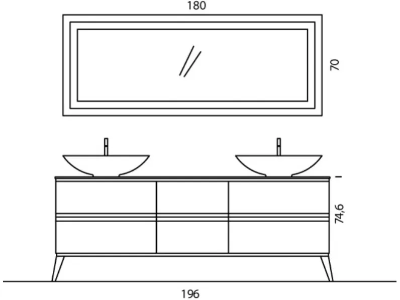 Mobile da bagno con 2 lavabi SCONTATO 40%
