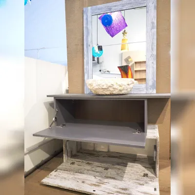 Mobile da bagno Nuovi mondi  minimal grigio  a prezzo Outlet