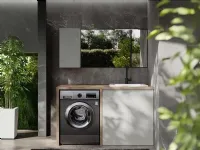 Mobile bagno in laminato modello Mobile lavanderia con lavatoio specchio di Artigianale a prezzo scontato