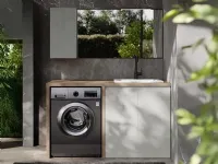 Mobile bagno in laminato modello Mobile lavanderia con lavatoio specchio di Artigianale a prezzo scontato