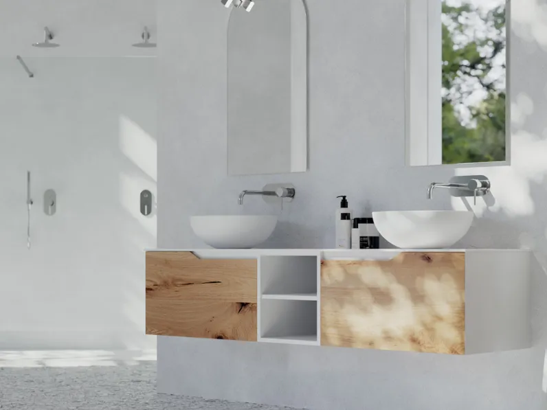 Mobile bagno Rustech naturale-bianco Arteba SCONTATO a PREZZI OUTLET