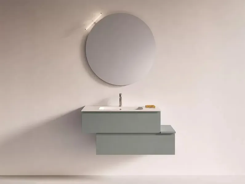 Mobile bagno in hpl modello Bagno con basi sospese sfalsate 03 di Artigianale in Offerta Outlet