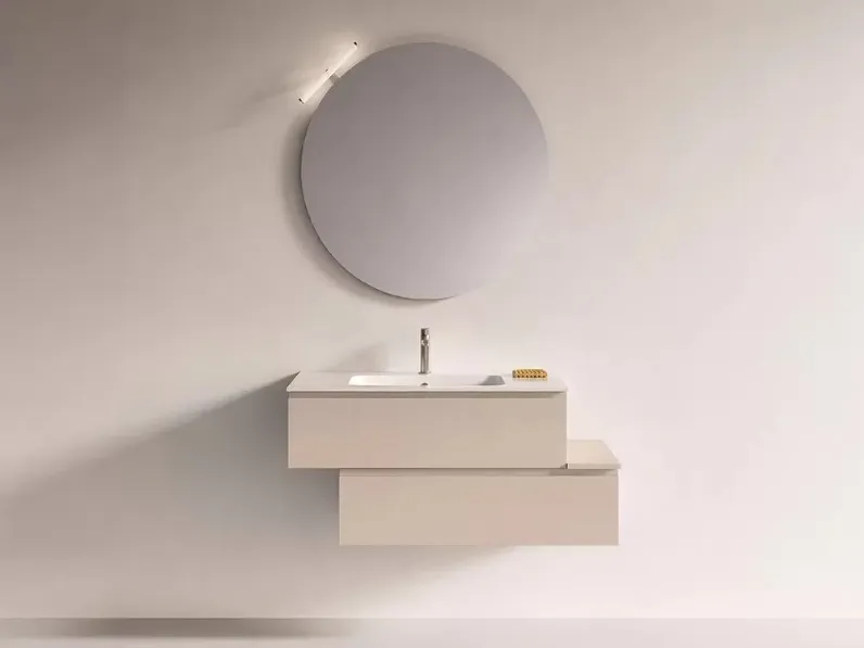 Mobile bagno in hpl modello Bagno con basi sospese sfalsate 03 di Artigianale in Offerta Outlet