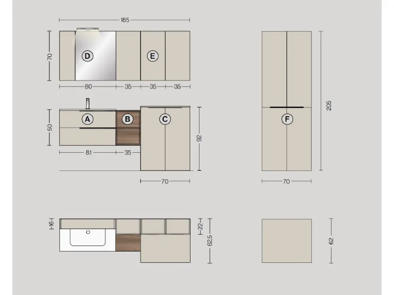 Arredamento bagno: mobile Collezione esclusiva Fast lavanderia rcr in offerta